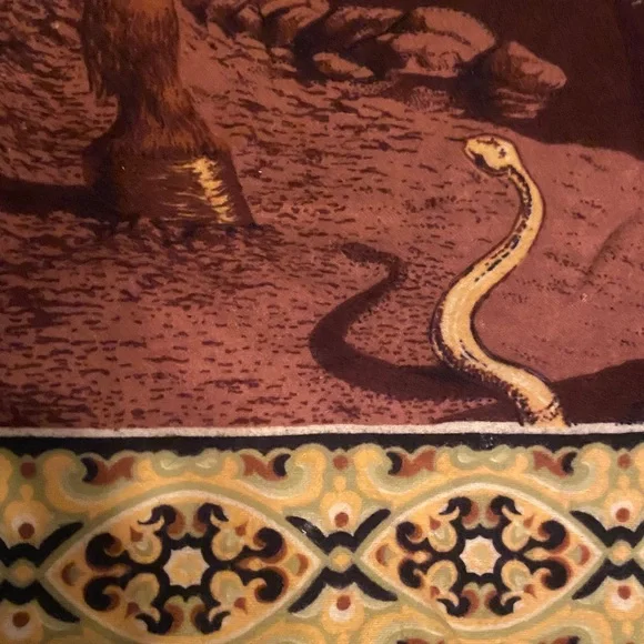 Vintage A.T.C. Unicorn Horse with Snake Print Tapestry Rug Wall Hanging 32x50 In - Picture 4 of 11